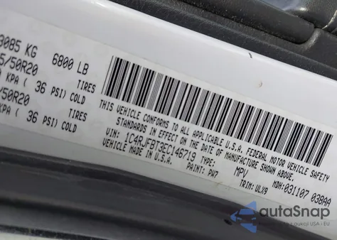 2014 Jeep Grand Cherokee Limited z USA, uszkodzony, nr VIN 1C4RJFBT3EC146719